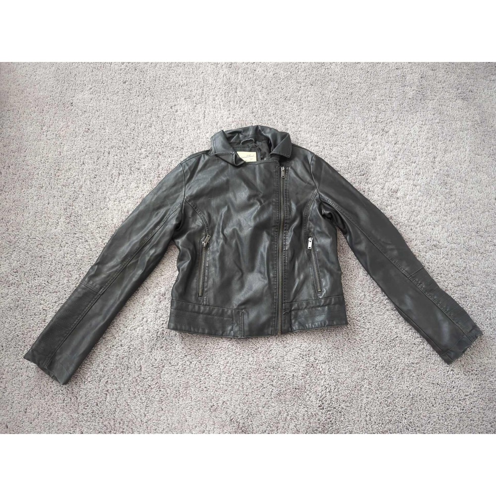 Universal Thread Jacket Womens Small Black Asymmetrical Zip Classic Moto Biker